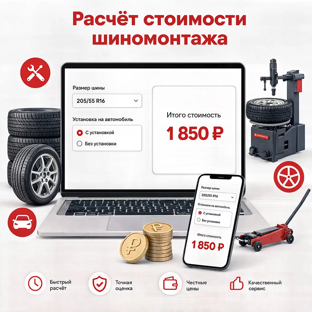 Шиномонтаж теперь можно посчитать сразу